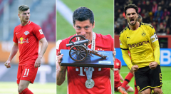 德甲赛季最佳11人出炉 拜仁独占6人 另有三队上榜